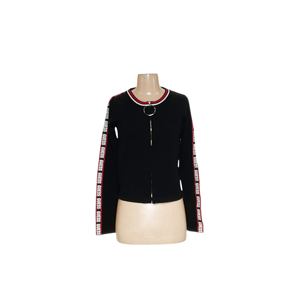 GUESS Rayon Women's Black Full-Zip Sweater (L) - Picture 1 of 4
